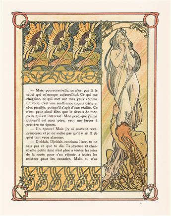 ALPHONSE MUCHA (1860-1939) & ROBERT DE FLERS (1872-1927). ILSÉE / PRINCESSE DE TRIPOLI. Bound volume. 1897. 13¼x10¼ inches, 33¾x26 cm.